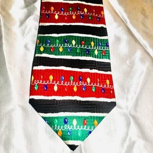 Christmas At Nick’s Tie Shop Red Green Yellow White Blue  party neckTie
